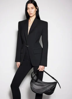 Women MUGLER black pierced tailored jacket