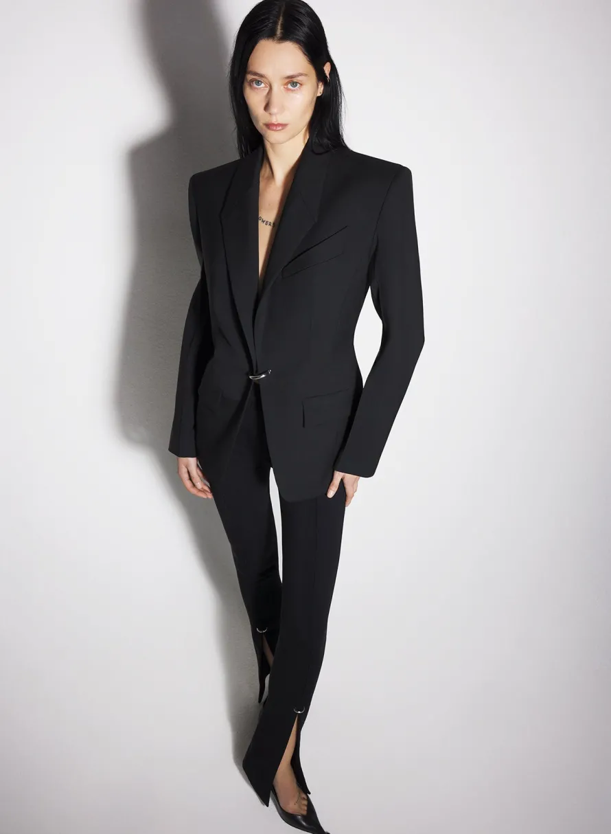 Women MUGLER black pierced tailored jacket