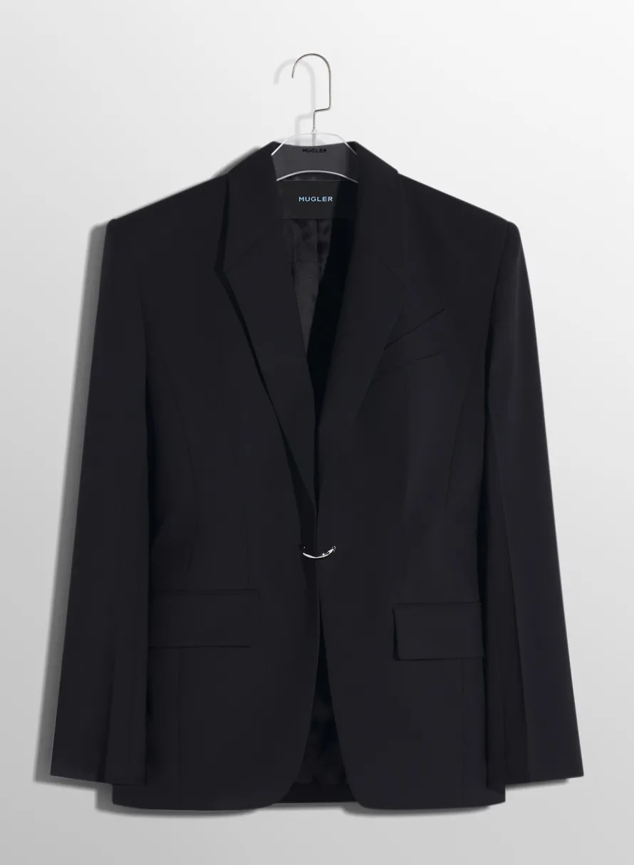 Women MUGLER black pierced tailored jacket