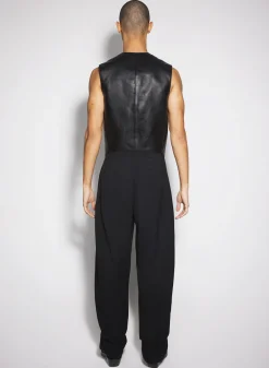 Women MUGLER black pleated wide leg trousers