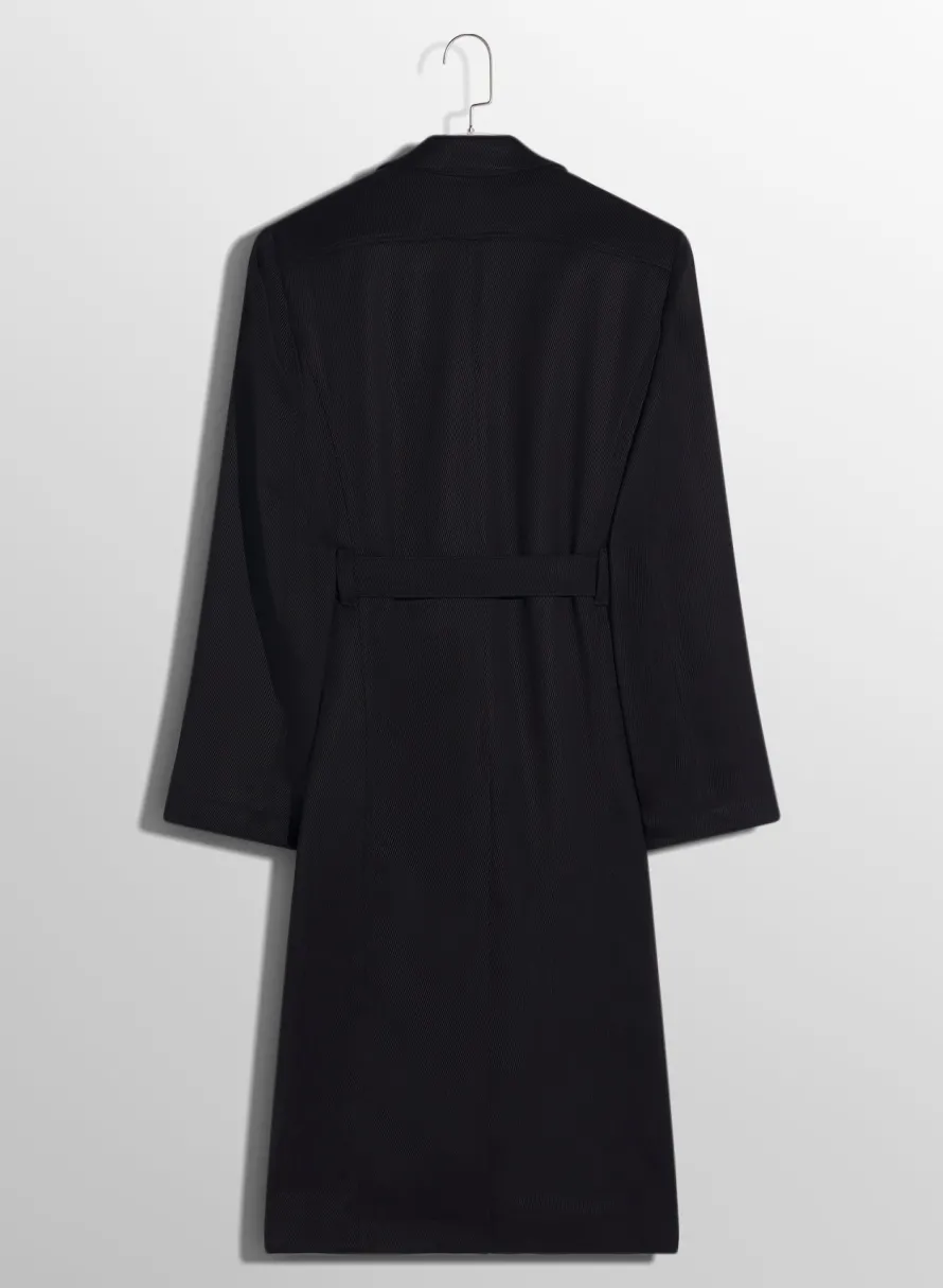 Women MUGLER black ribbed belted coat