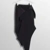 Women MUGLER black satin cummerbund wool skirt