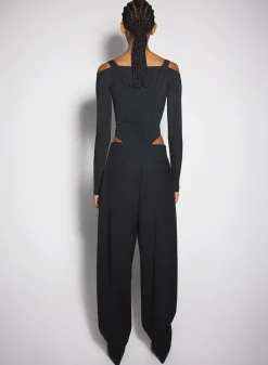 Women MUGLER black sculpting knit bodysuit