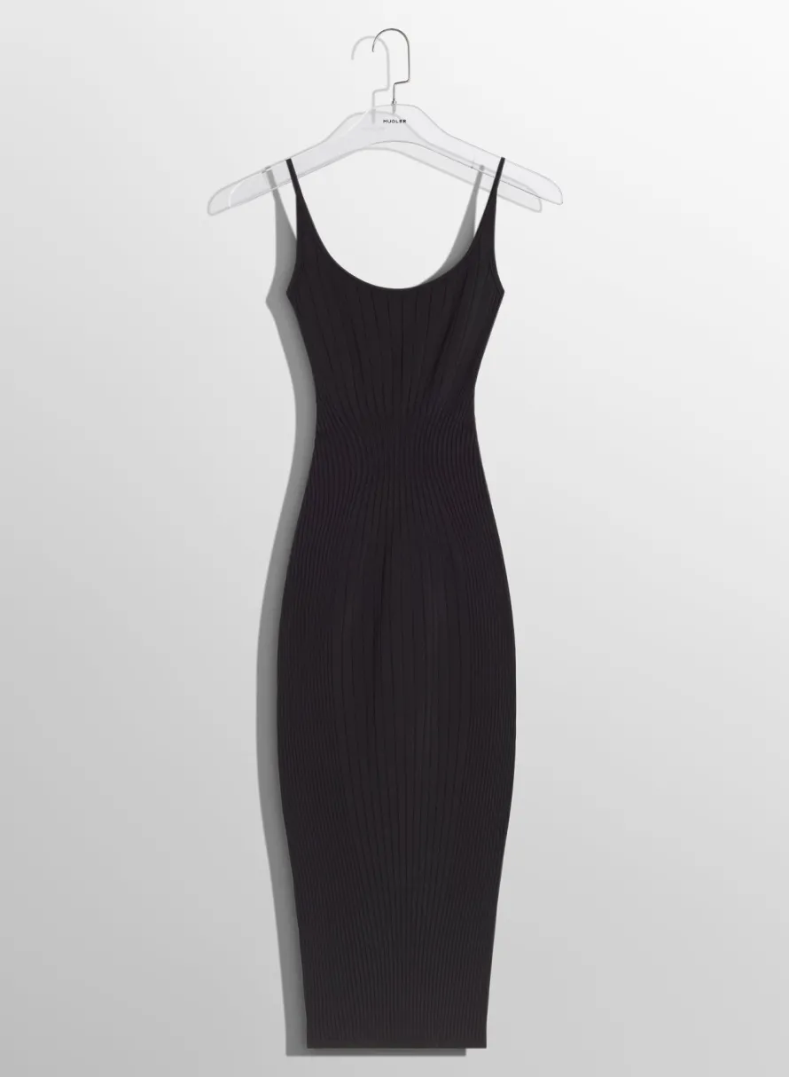 Women MUGLER black sculpting knit dress
