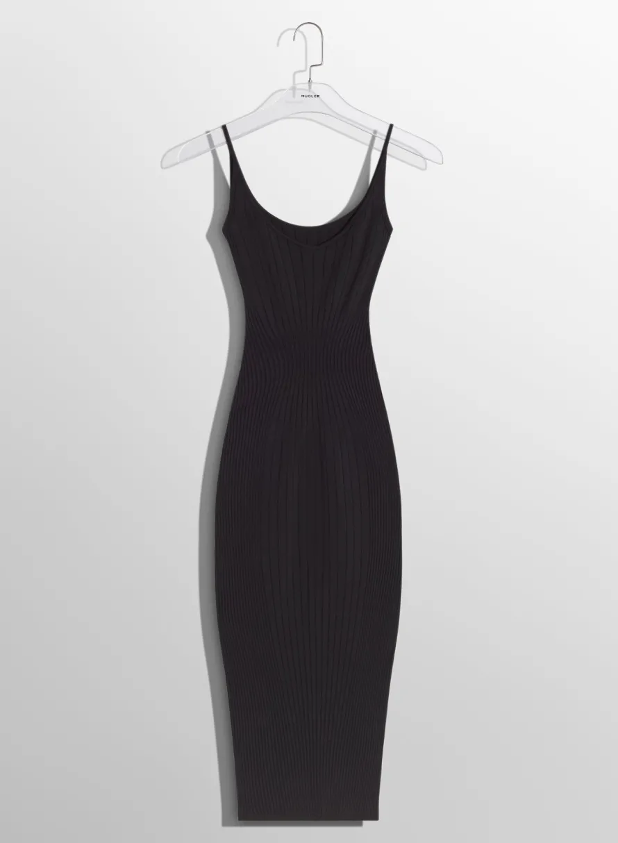 Women MUGLER black sculpting knit dress