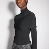 Women MUGLER black sculpting knit top