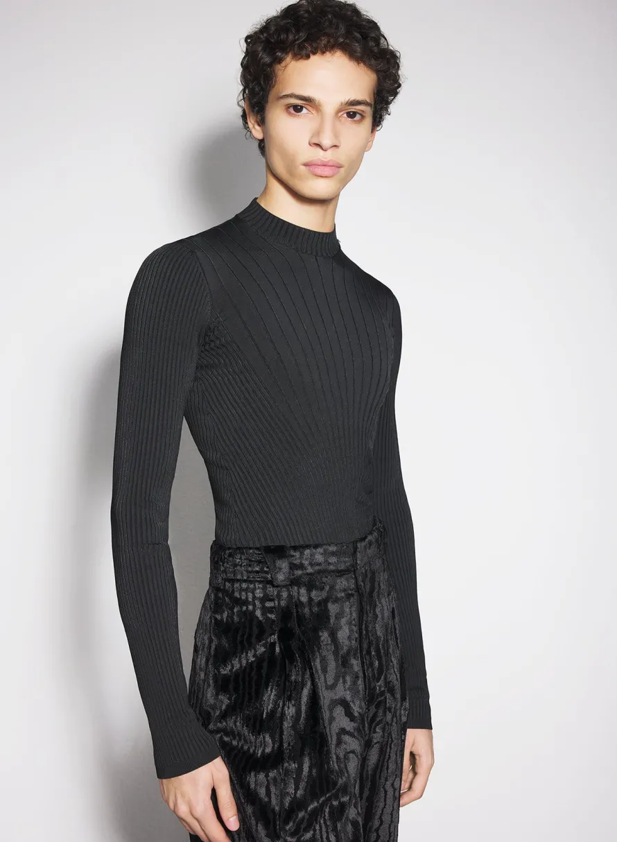 Women MUGLER black sculpting knit top