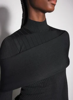 Women MUGLER black sculpting knit top