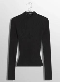 Women MUGLER black sculpting knit top