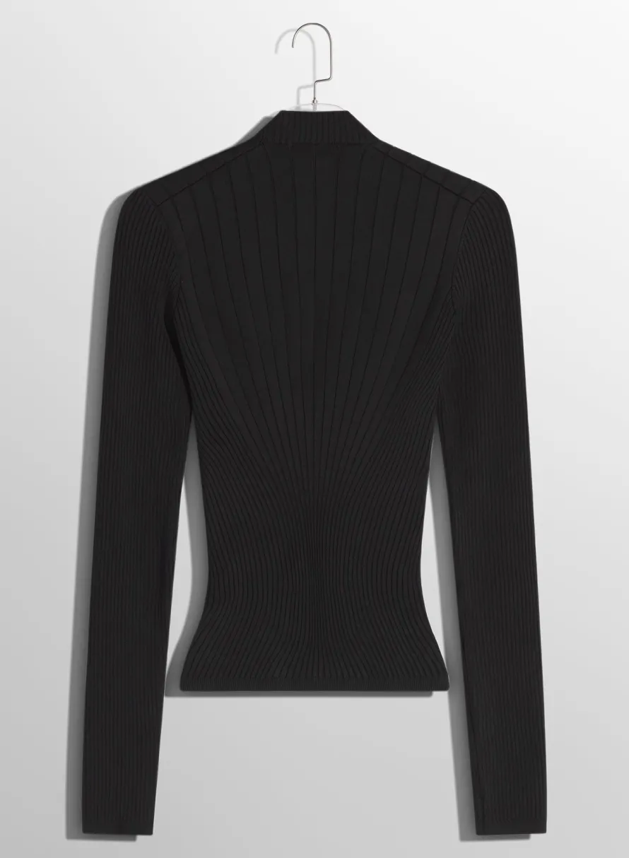 Women MUGLER black sculpting knit top