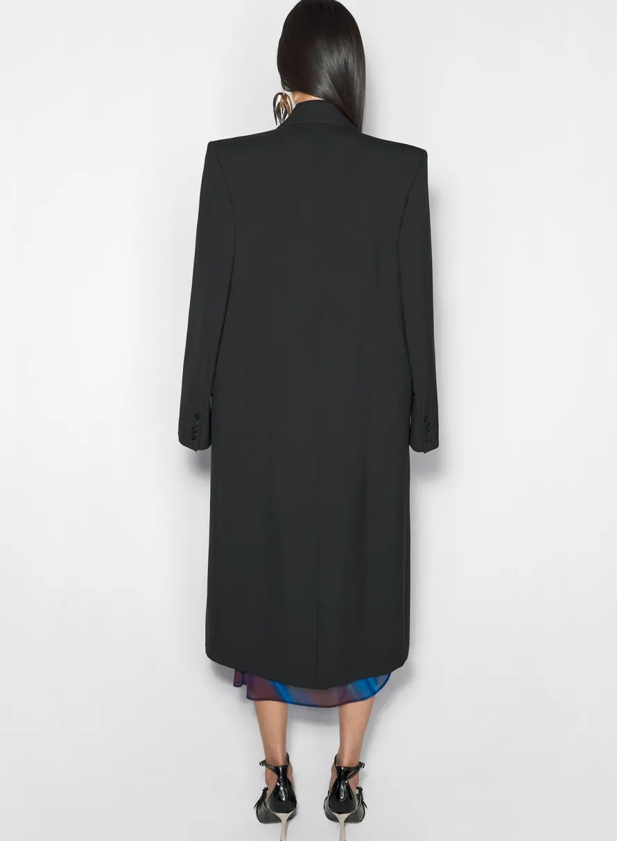 Women MUGLER black single-breasted wool coat