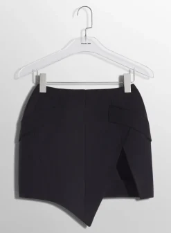 Women MUGLER black slitted mini skirt