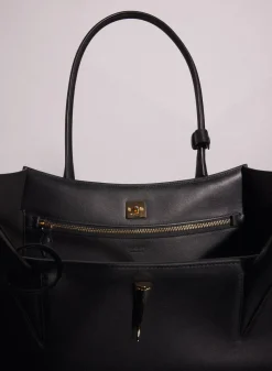 MUGLER black smooth leather fang bag