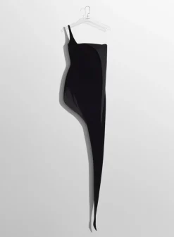 Women MUGLER black spiky velvet corset dress