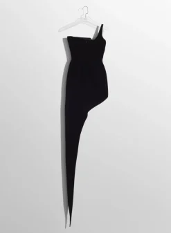 Women MUGLER black spiky velvet corset dress