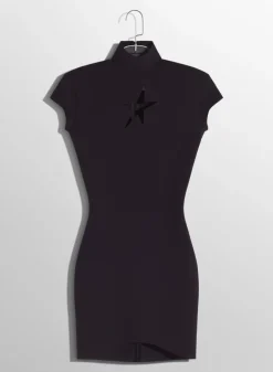 Women MUGLER black star mini dress