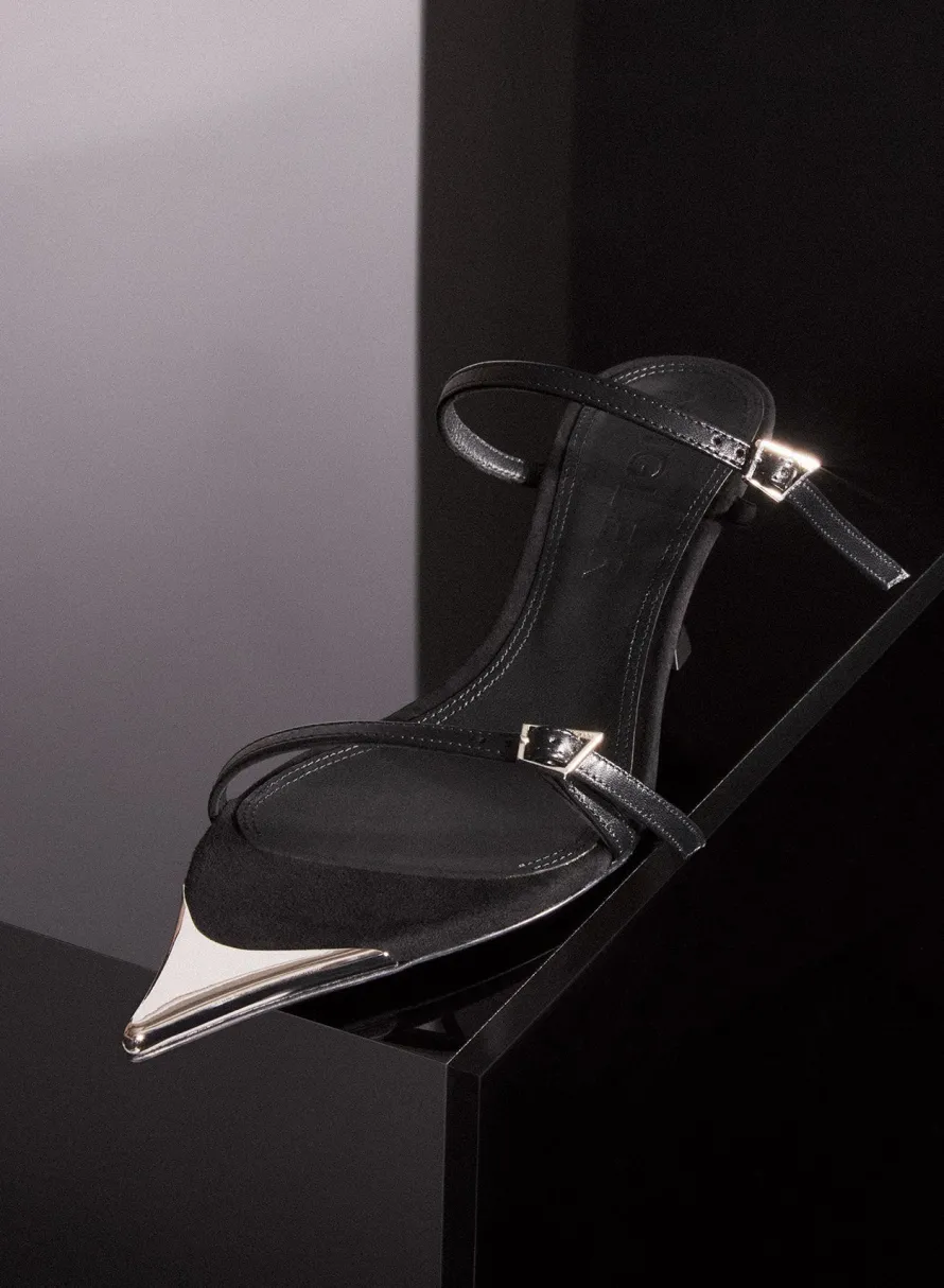 MUGLER Black suede Fang 55 sandals
