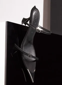 MUGLER Black suede Fang 55 sandals