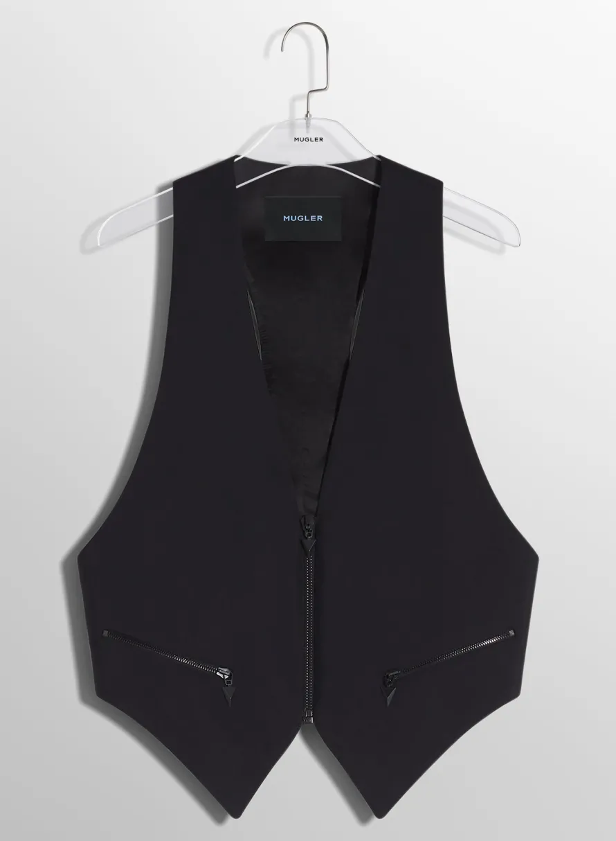 Women MUGLER black tailored vest