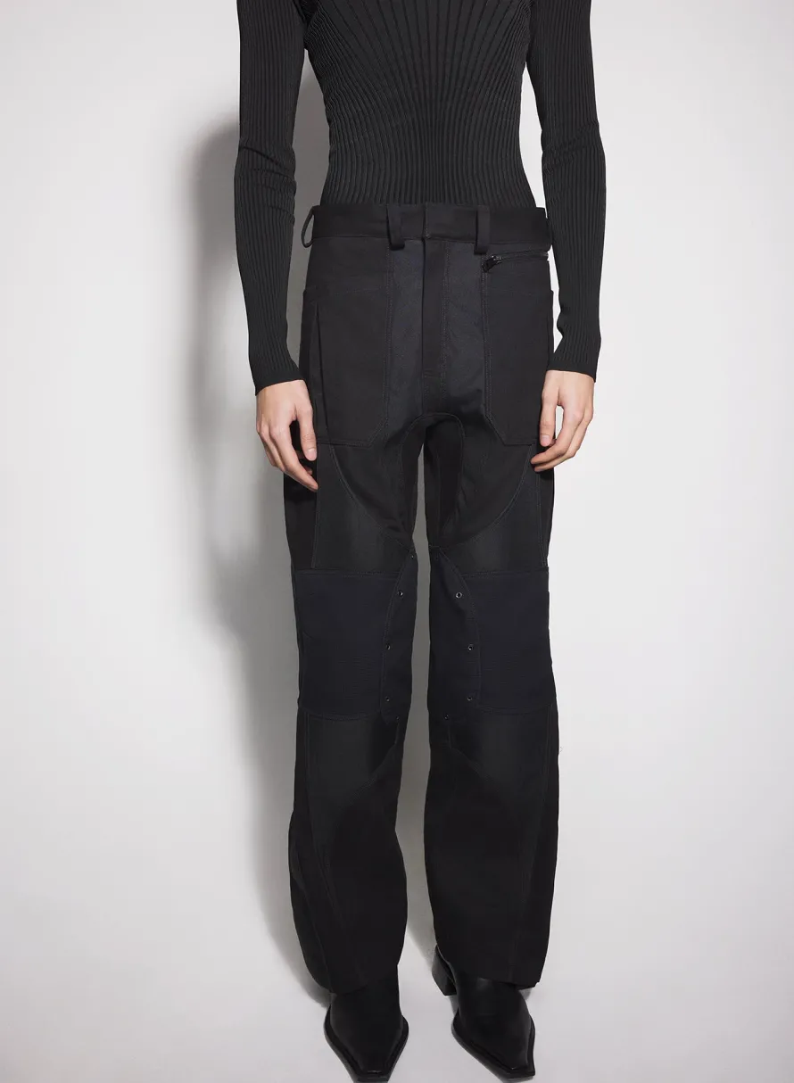 Women MUGLER black technical fabric cargo pants