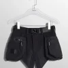 Women MUGLER black technical fabric cargo shorts