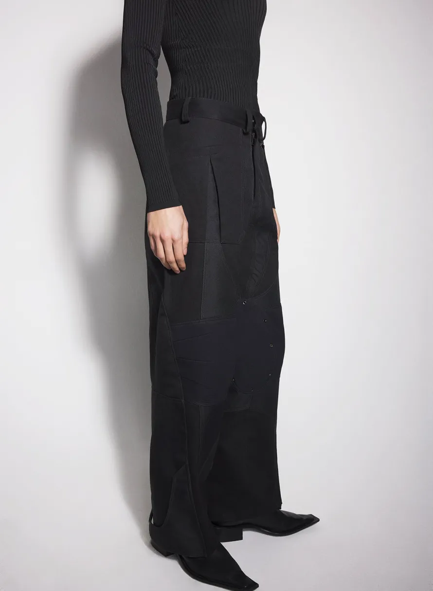 Women MUGLER black technical fabric cargo pants