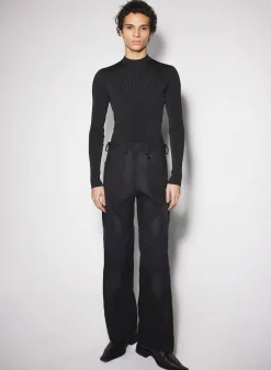 Women MUGLER black technical fabric cargo pants