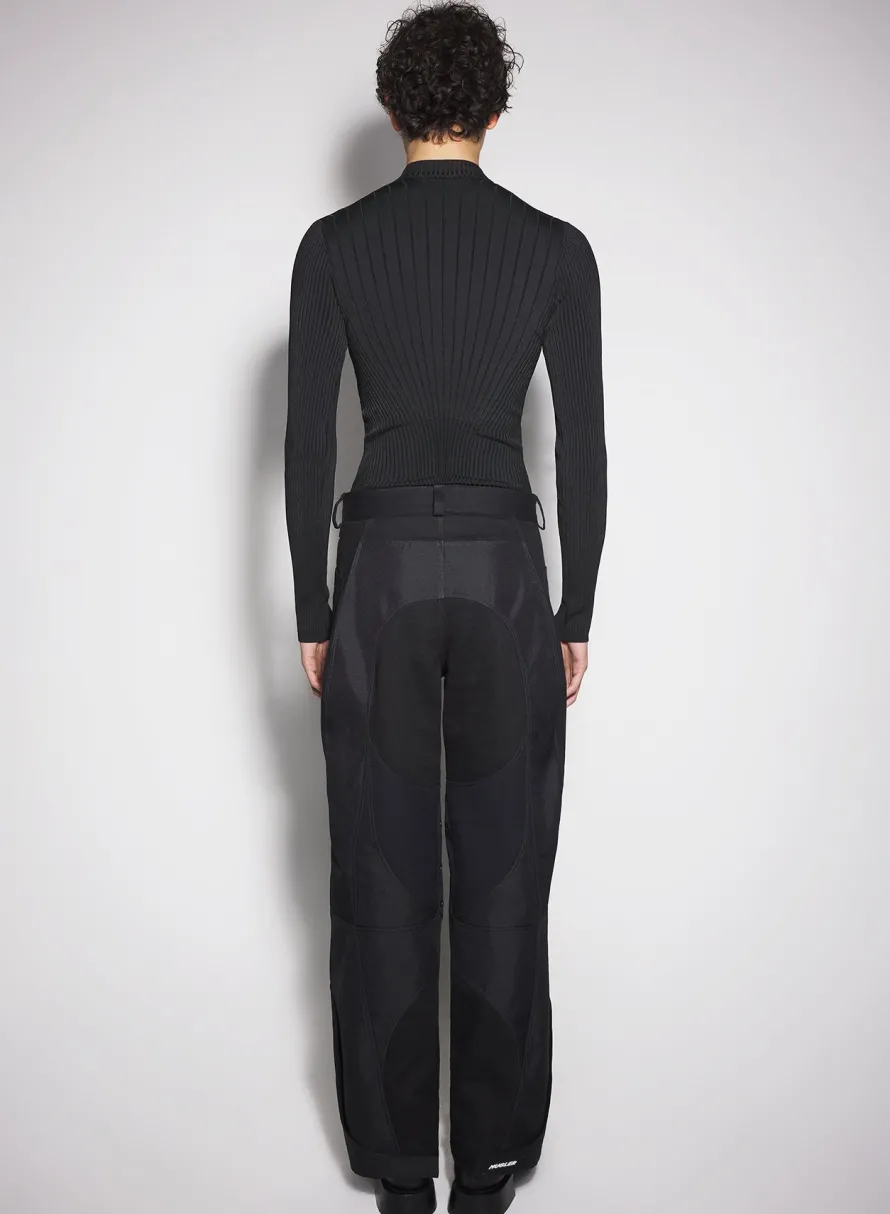 Women MUGLER black technical fabric cargo pants
