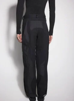 Women MUGLER black technical fabric cargo pants