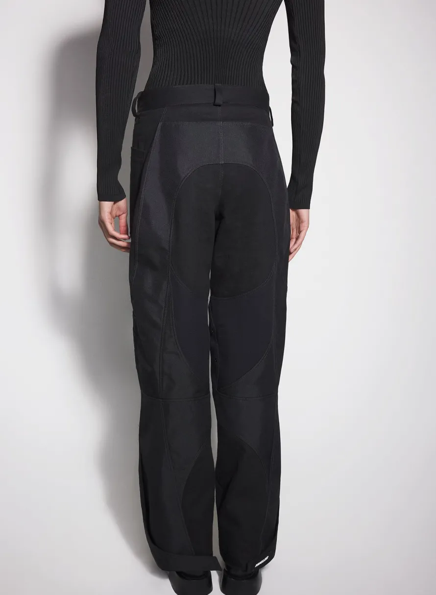 Women MUGLER black technical fabric cargo pants