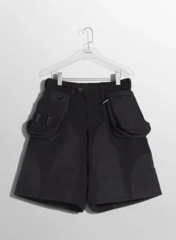 Women MUGLER black technical fabric cargo shorts