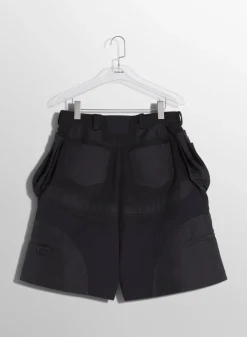 Women MUGLER black technical fabric cargo shorts