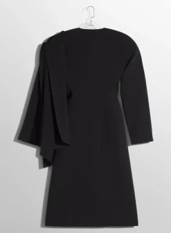 Women MUGLER black wool scarf coat