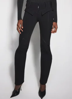 Women MUGLER black zipped scuba pants