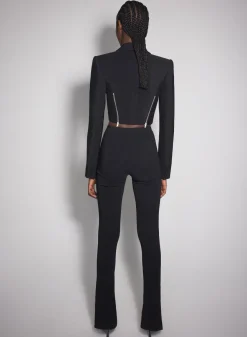 Women MUGLER black zipped wool jacket