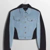 Women MUGLER blue bi-color denim jacket