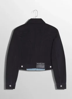 Women MUGLER blue bi-color denim jacket