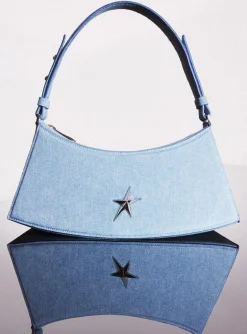 MUGLER blue denim zenith bag