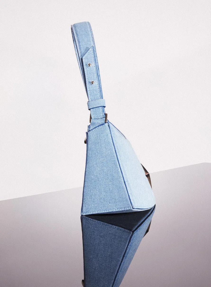 MUGLER blue denim zenith bag