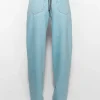 Women MUGLER blue laced-up wide leg jeans