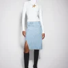 Women MUGLER blue spiral denim skirt