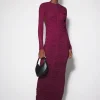 Women MUGLER burgundy ruched gown