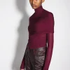 Women MUGLER burgundy ruched top