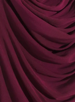 Women MUGLER burgundy sheer ruched dress