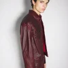 Women MUGLER burgundy waxed denim jacket