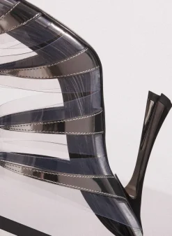 MUGLER chrome leather fang 95 spike sandals