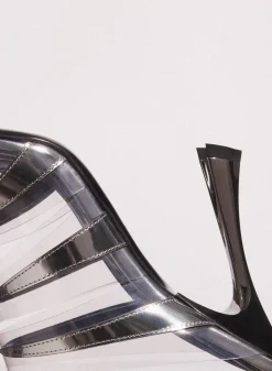 MUGLER chrome leather fang 95 spike sandals