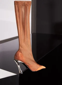 MUGLER Cinnamon mesh Fang 95 boots