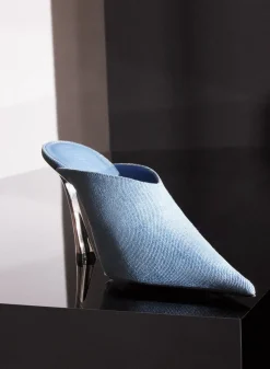 MUGLER Denim Fang 95 mules
