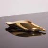 MUGLER gold metalic leather fang flat mules